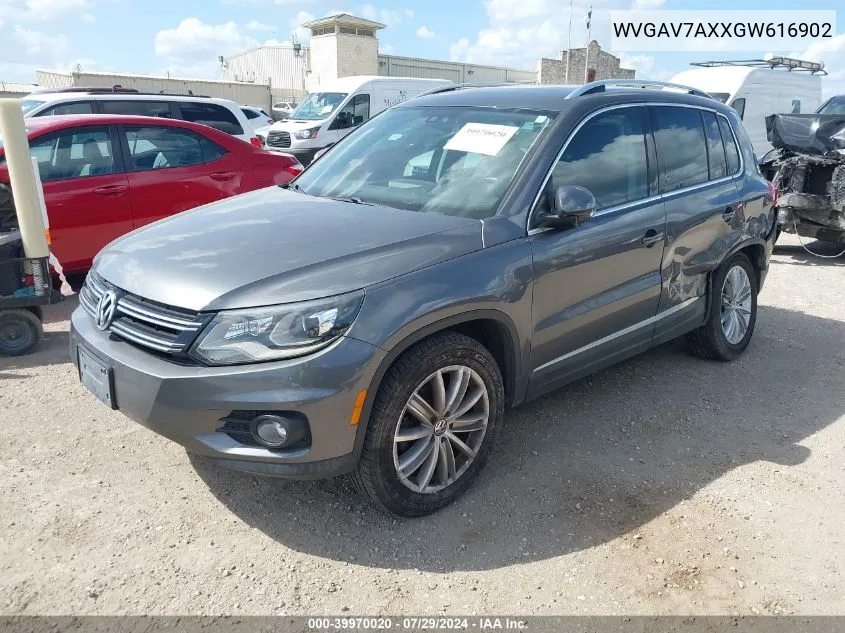 2016 Volkswagen Tiguan Se VIN: WVGAV7AXXGW616902 Lot: 39970020