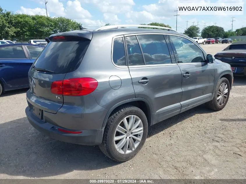 2016 Volkswagen Tiguan Se VIN: WVGAV7AXXGW616902 Lot: 39970020