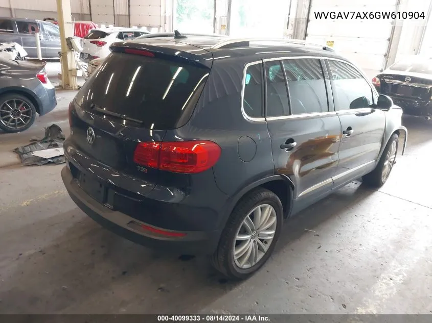 WVGAV7AX6GW610904 2016 Volkswagen Tiguan S/Se/Sel/R-Line