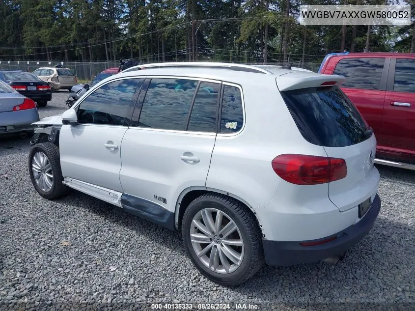 2016 Volkswagen Tiguan Se VIN: WVGBV7AXXGW580052 Lot: 40135333