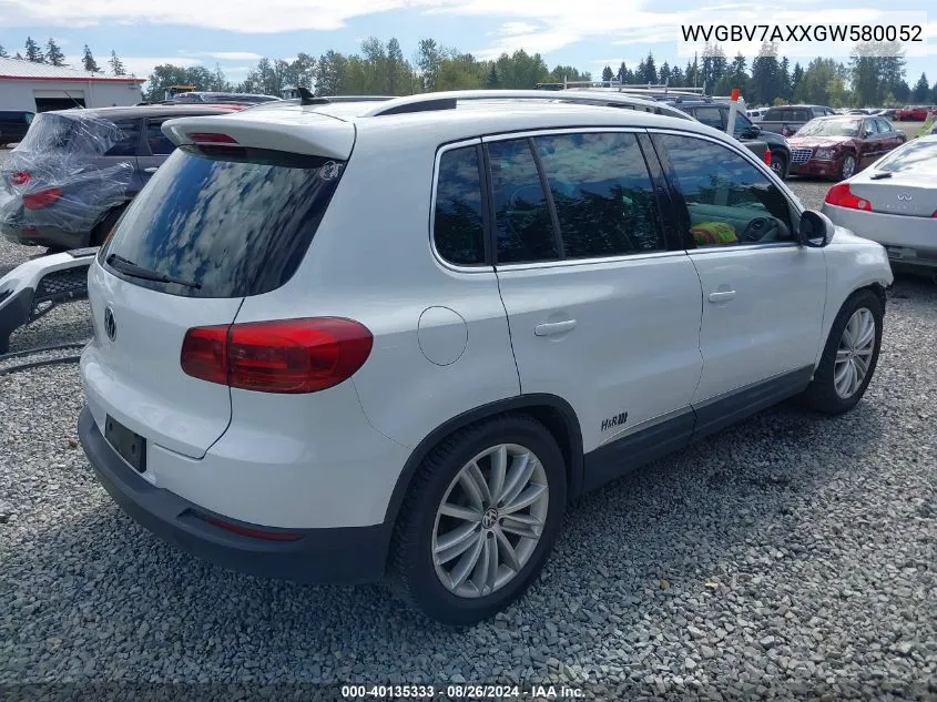 WVGBV7AXXGW580052 2016 Volkswagen Tiguan Se