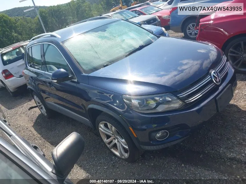 2016 Volkswagen Tiguan Sel VIN: WVGBV7AX4GW543935 Lot: 40140107