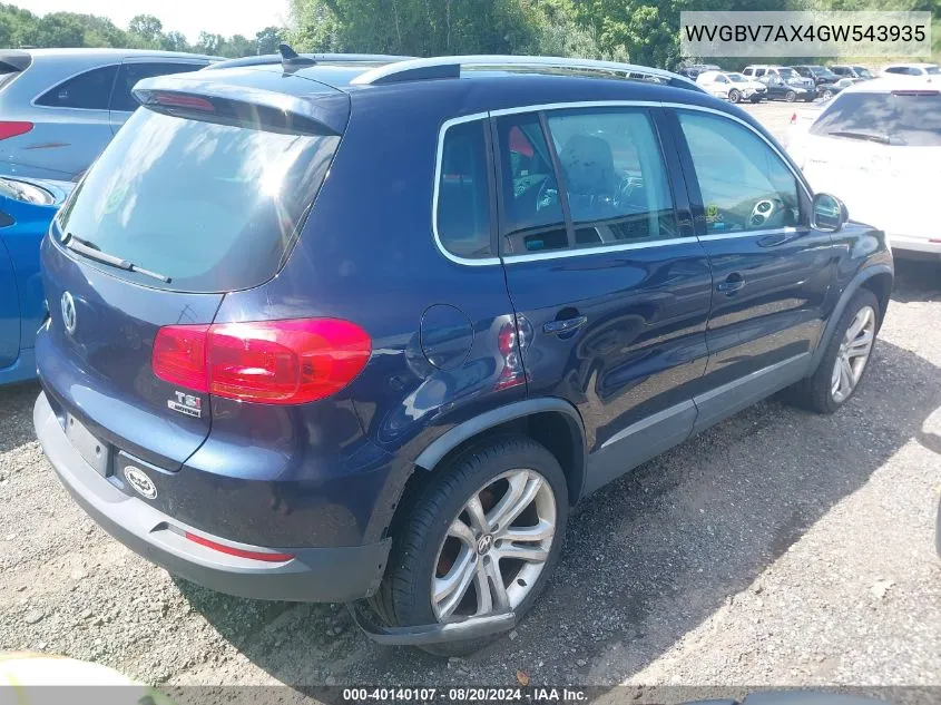 WVGBV7AX4GW543935 2016 Volkswagen Tiguan Sel