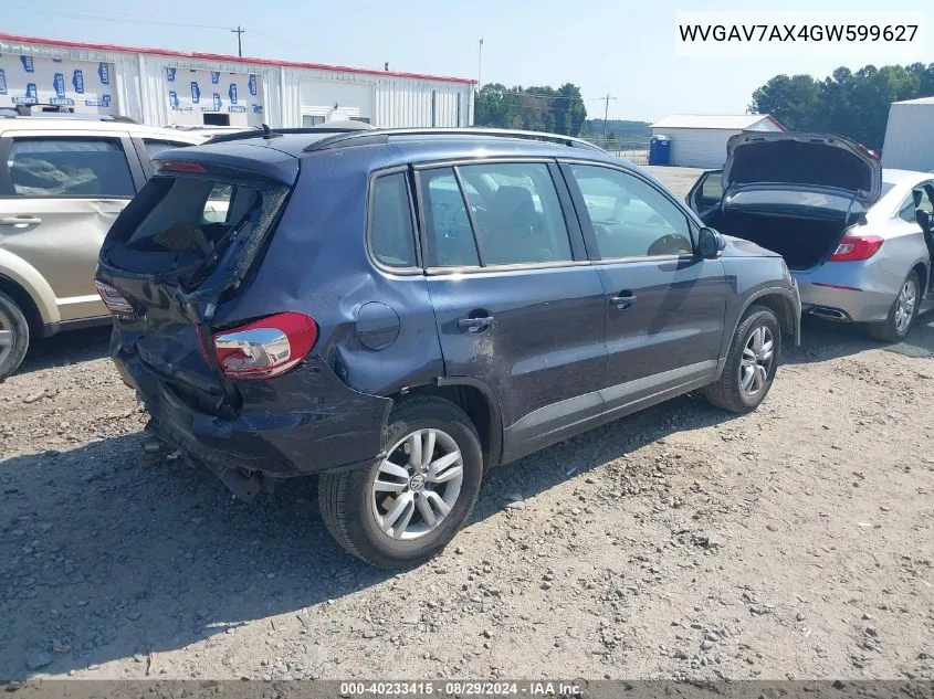 WVGAV7AX4GW599627 2016 Volkswagen Tiguan S