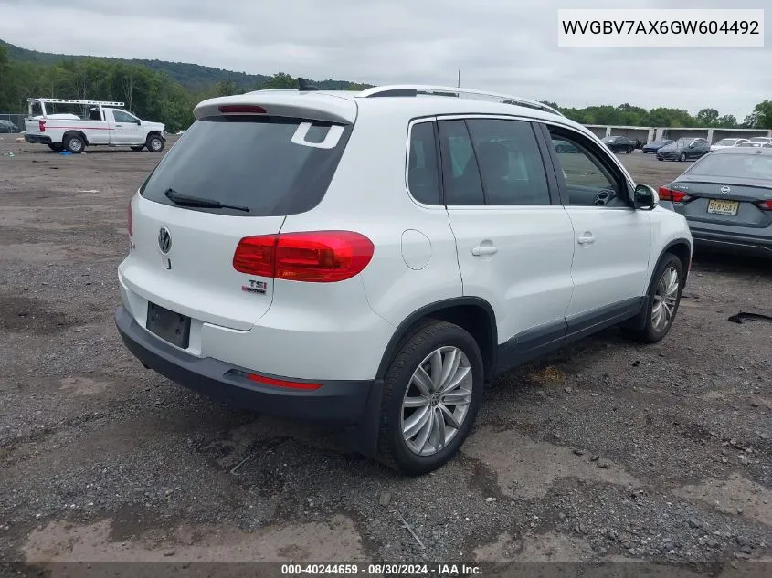 WVGBV7AX6GW604492 2016 Volkswagen Tiguan Se