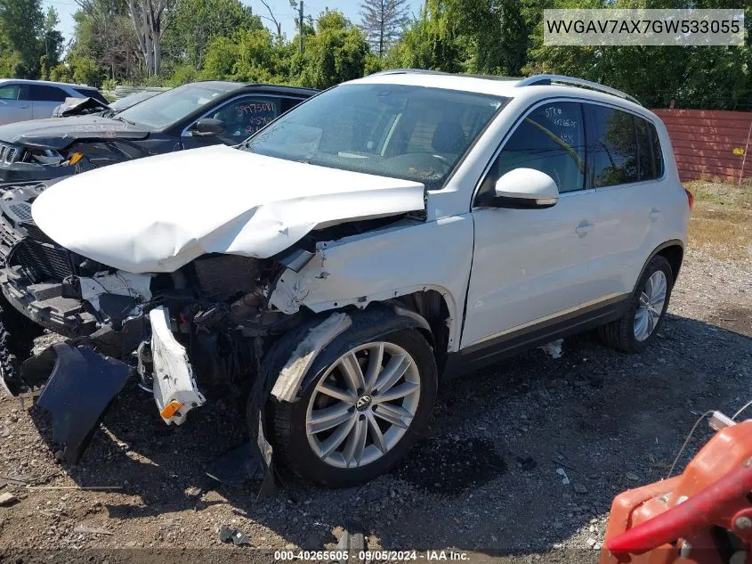 2016 Volkswagen Tiguan Se VIN: WVGAV7AX7GW533055 Lot: 40265605