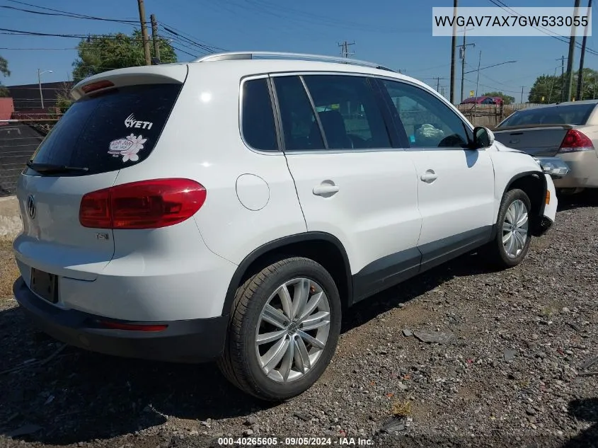 2016 Volkswagen Tiguan Se VIN: WVGAV7AX7GW533055 Lot: 40265605