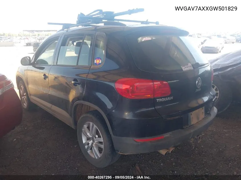 WVGAV7AXXGW501829 2016 Volkswagen Tiguan S/Se/Sel/R-Line