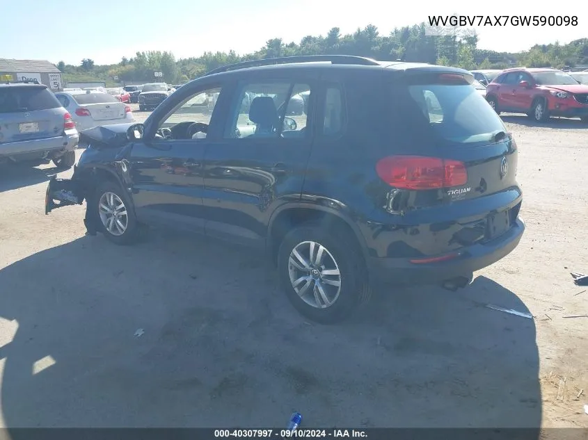 2016 Volkswagen Tiguan S VIN: WVGBV7AX7GW590098 Lot: 40307997