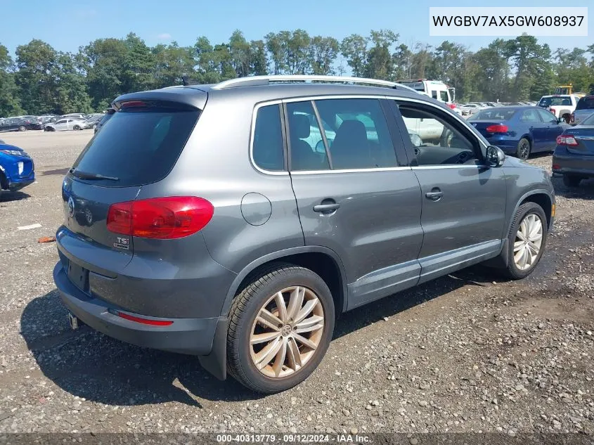 2016 Volkswagen Tiguan Se VIN: WVGBV7AX5GW608937 Lot: 40313779