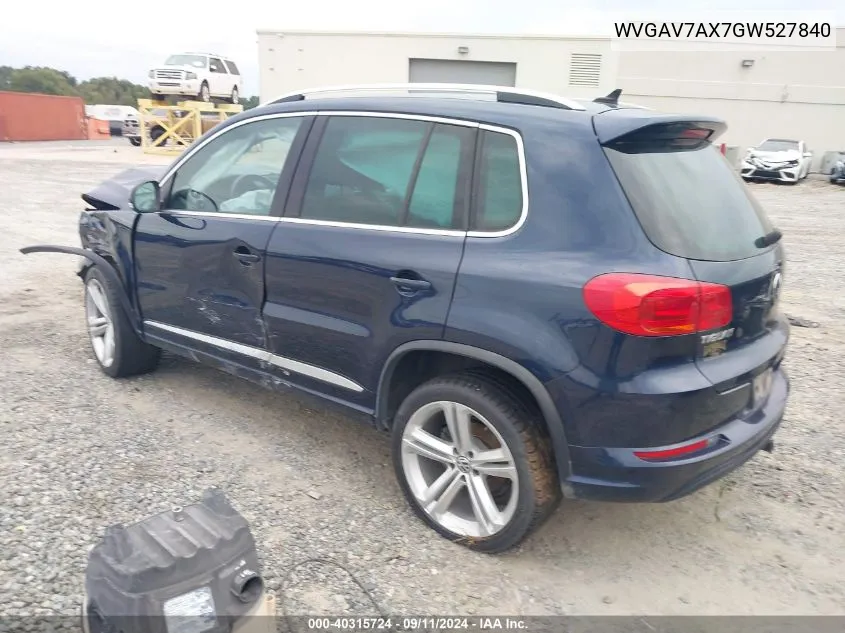 2016 Volkswagen Tiguan S/Se/Sel/R-Line VIN: WVGAV7AX7GW527840 Lot: 40315724