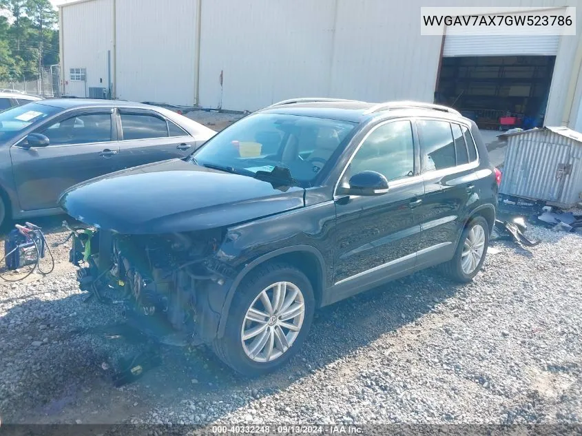 2016 Volkswagen Tiguan Se VIN: WVGAV7AX7GW523786 Lot: 40332248