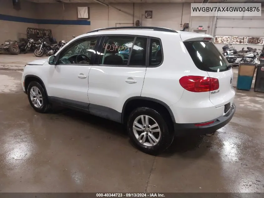 WVGBV7AX4GW004876 2016 Volkswagen Tiguan S