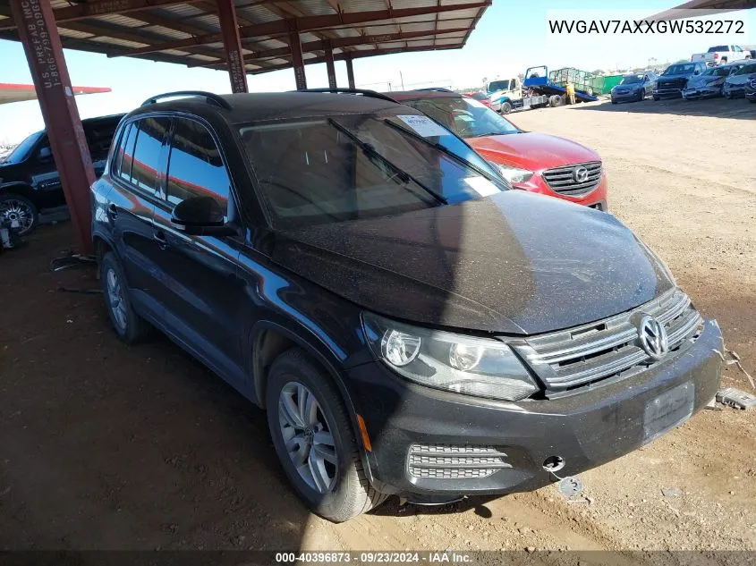 2016 Volkswagen Tiguan S VIN: WVGAV7AXXGW532272 Lot: 40396873