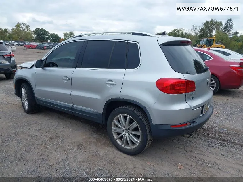 2016 Volkswagen Tiguan Se VIN: WVGAV7AX7GW577671 Lot: 40409670