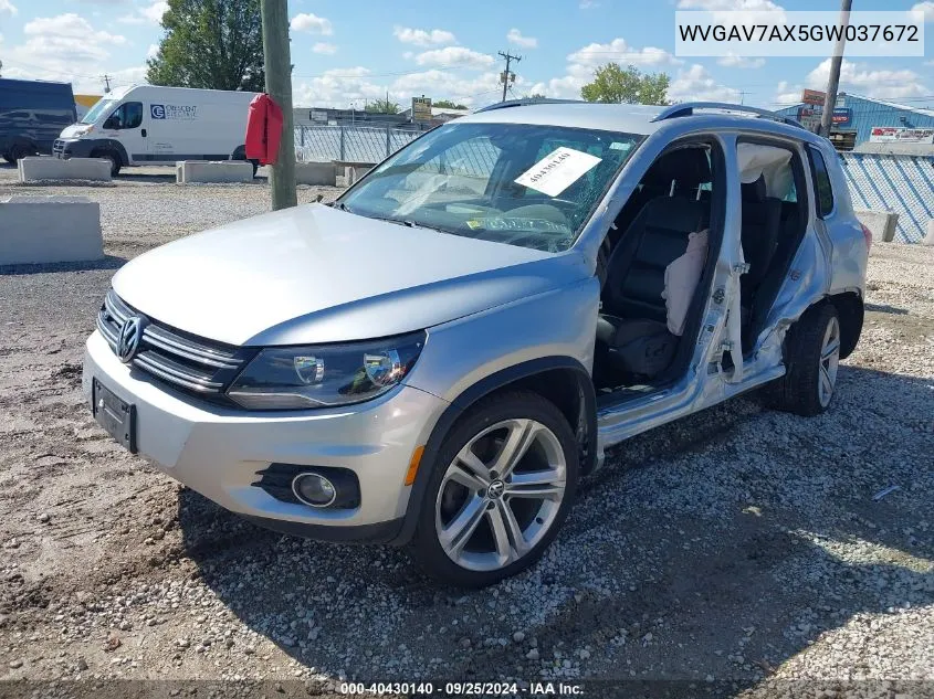 2016 Volkswagen Tiguan R-Line VIN: WVGAV7AX5GW037672 Lot: 40430140