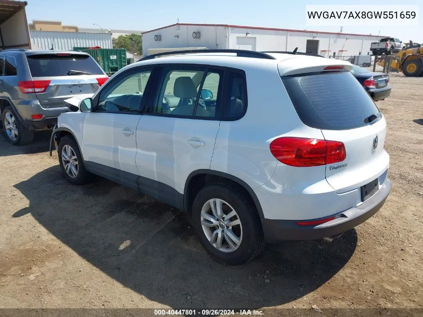 WVGAV7AX8GW551659 2016 Volkswagen Tiguan S