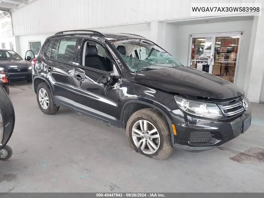 WVGAV7AX3GW583998 2016 Volkswagen Tiguan S/Se/Sel/R-Line