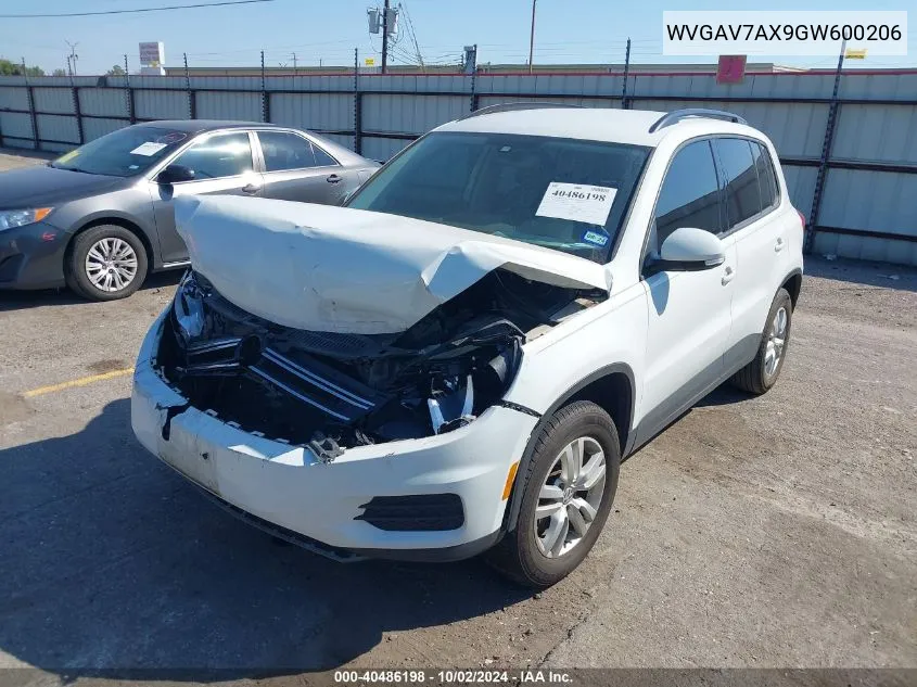 WVGAV7AX9GW600206 2016 Volkswagen Tiguan S