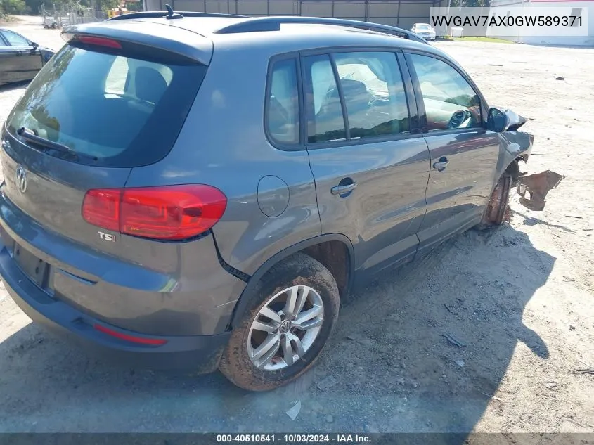 WVGAV7AX0GW589371 2016 Volkswagen Tiguan S