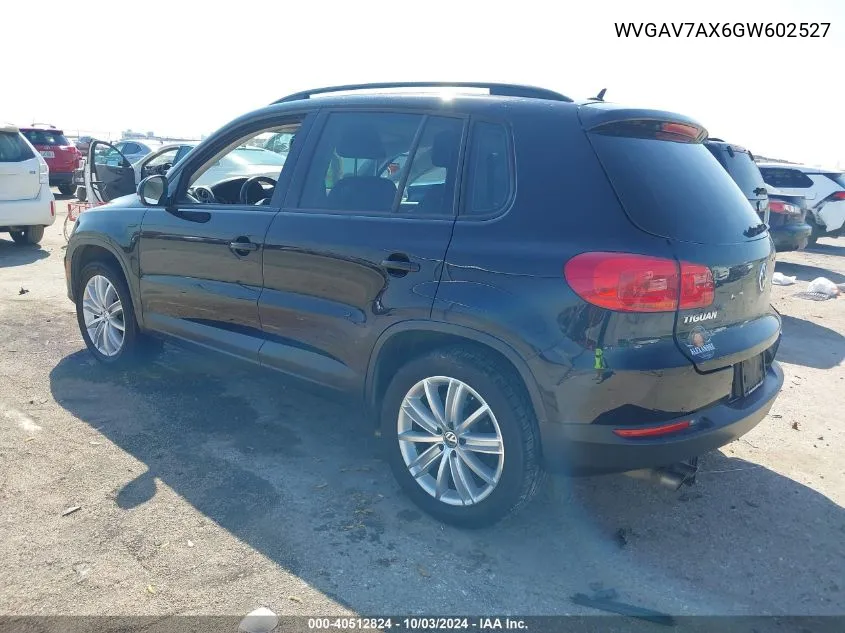 2016 Volkswagen Tiguan S VIN: WVGAV7AX6GW602527 Lot: 40512824