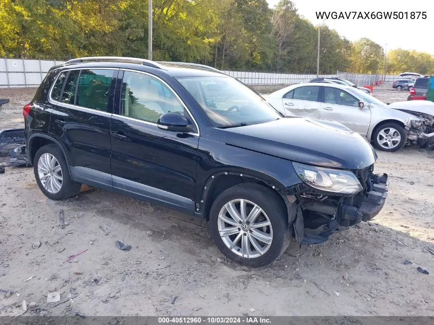 2016 Volkswagen Tiguan Se VIN: WVGAV7AX6GW501875 Lot: 40512960