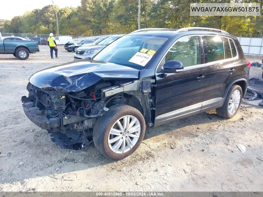 2016 Volkswagen Tiguan Se VIN: WVGAV7AX6GW501875 Lot: 40512960