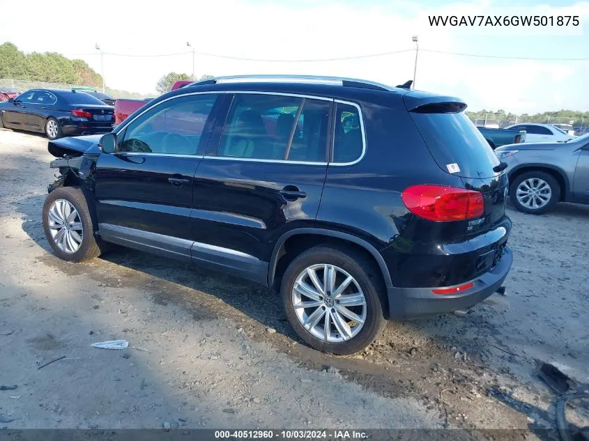 2016 Volkswagen Tiguan Se VIN: WVGAV7AX6GW501875 Lot: 40512960