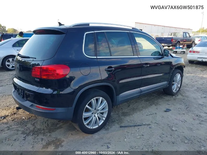 2016 Volkswagen Tiguan Se VIN: WVGAV7AX6GW501875 Lot: 40512960