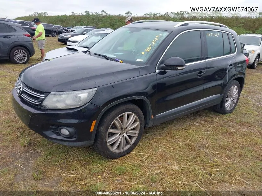 2016 Volkswagen Tiguan S/Se/Sel/R-Line VIN: WVGAV7AXXGW574067 Lot: 40526291