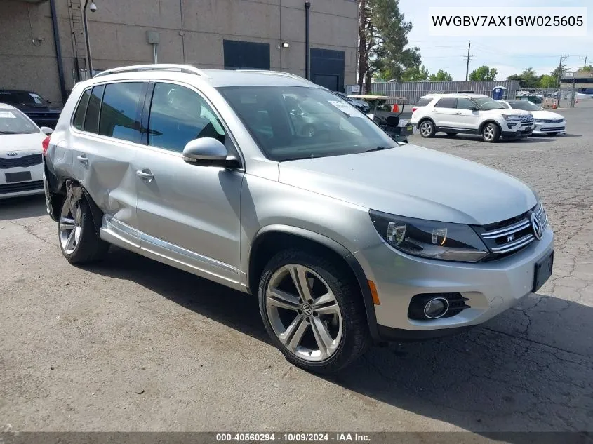 2016 Volkswagen Tiguan R-Line VIN: WVGBV7AX1GW025605 Lot: 40560294