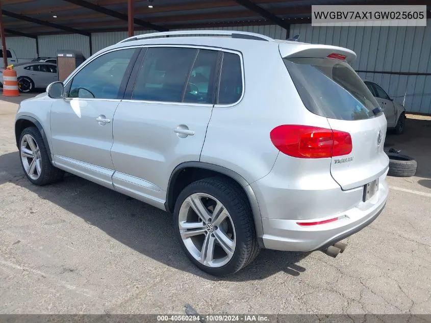 2016 Volkswagen Tiguan R-Line VIN: WVGBV7AX1GW025605 Lot: 40560294