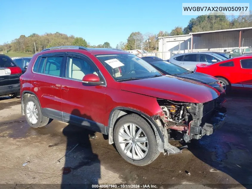 2016 Volkswagen Tiguan Se VIN: WVGBV7AX2GW050917 Lot: 40567940