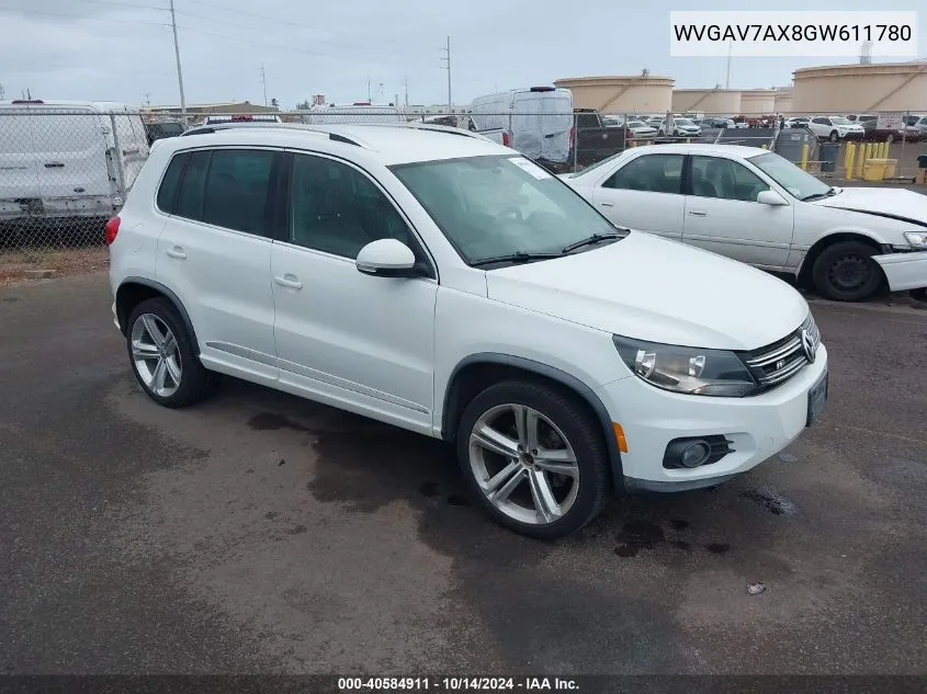 2016 Volkswagen Tiguan R-Line VIN: WVGAV7AX8GW611780 Lot: 40584911