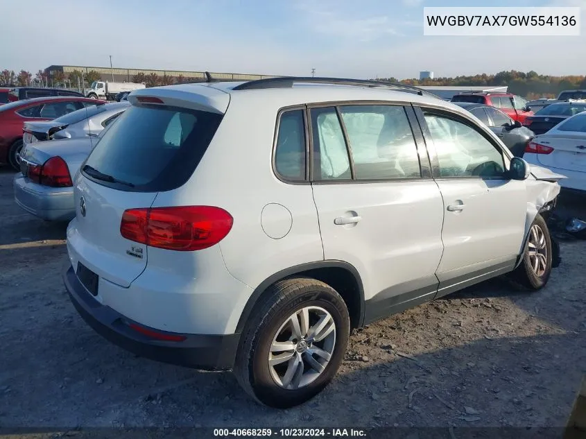 2016 Volkswagen Tiguan S VIN: WVGBV7AX7GW554136 Lot: 40668259