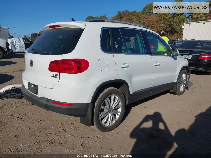 2016 Volkswagen Tiguan Se VIN: WVGBV7AX0GW509183 Lot: 40703173