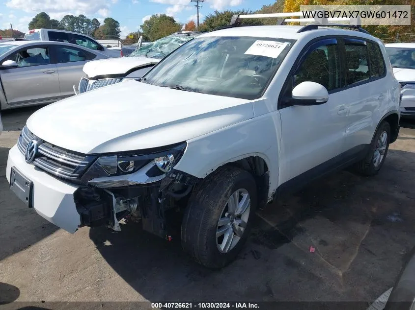 WVGBV7AX7GW601472 2016 Volkswagen Tiguan S