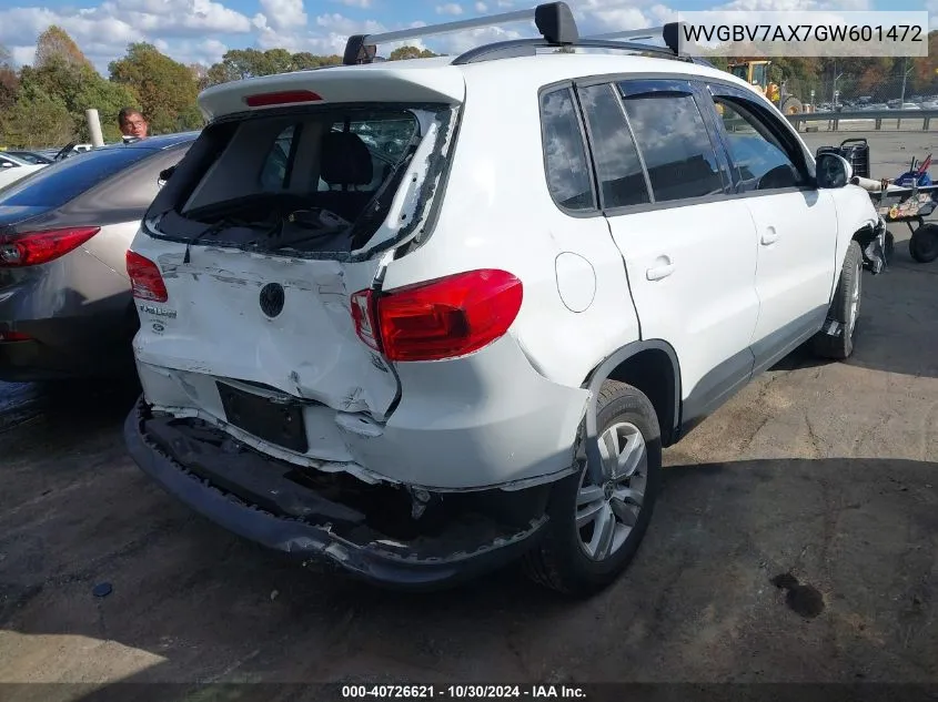 WVGBV7AX7GW601472 2016 Volkswagen Tiguan S