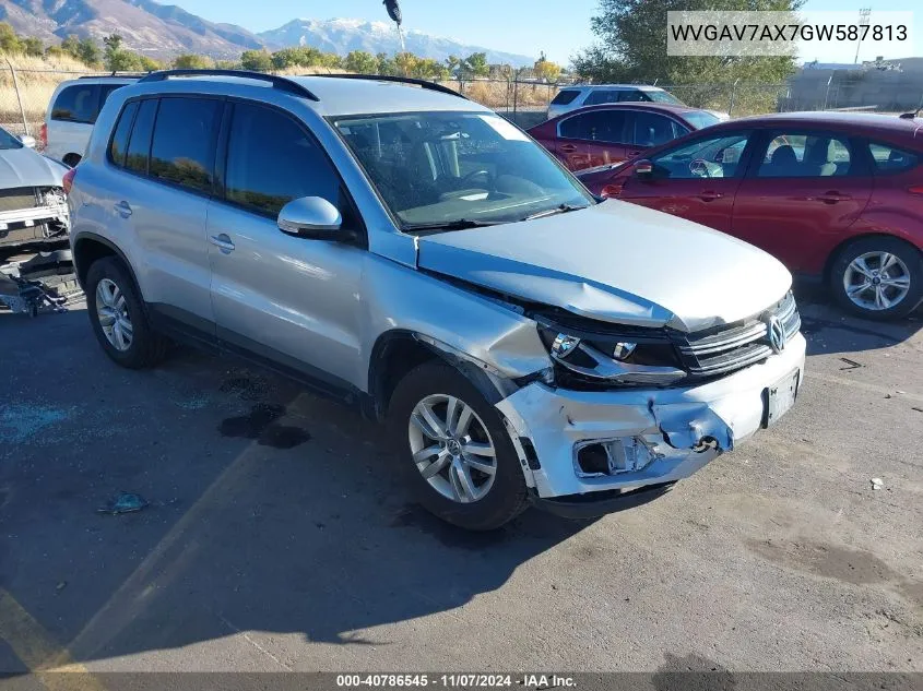 2016 Volkswagen Tiguan S VIN: WVGAV7AX7GW587813 Lot: 40786545