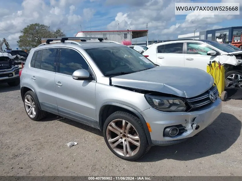 2016 Volkswagen Tiguan Sel VIN: WVGAV7AX0GW525668 Lot: 40795902