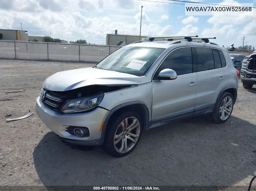 2016 Volkswagen Tiguan Sel VIN: WVGAV7AX0GW525668 Lot: 40795902