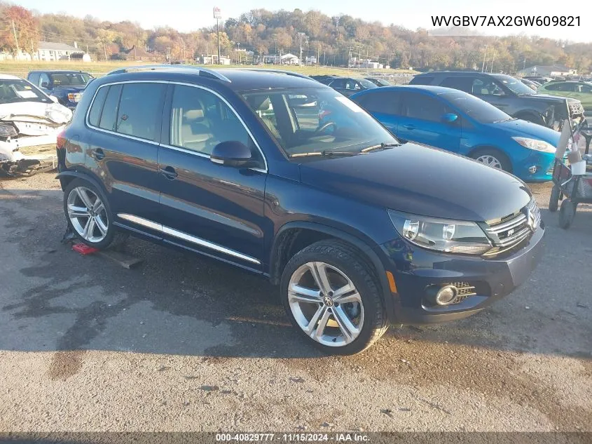 2016 Volkswagen Tiguan R-Line VIN: WVGBV7AX2GW609821 Lot: 40829777