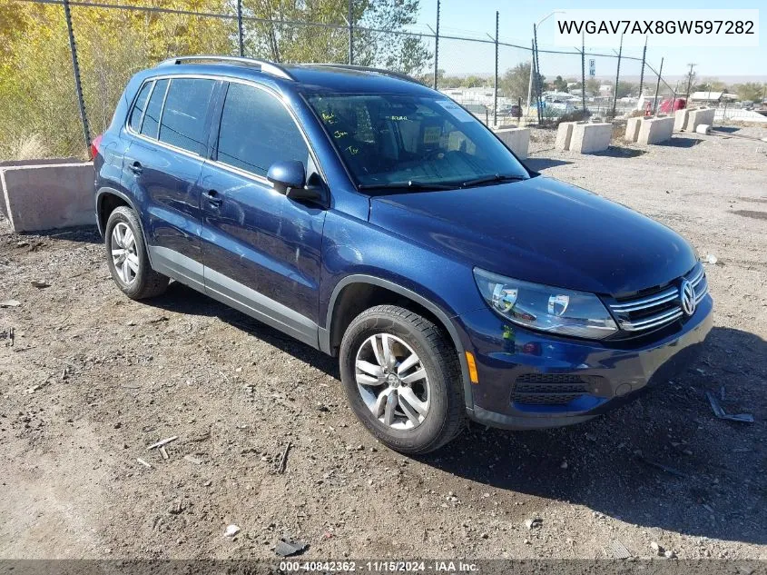 2016 Volkswagen Tiguan S VIN: WVGAV7AX8GW597282 Lot: 40842362