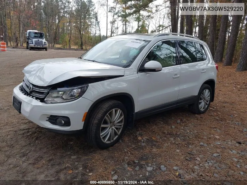 2016 Volkswagen Tiguan Se VIN: WVGBV7AX3GW529220 Lot: 40895850