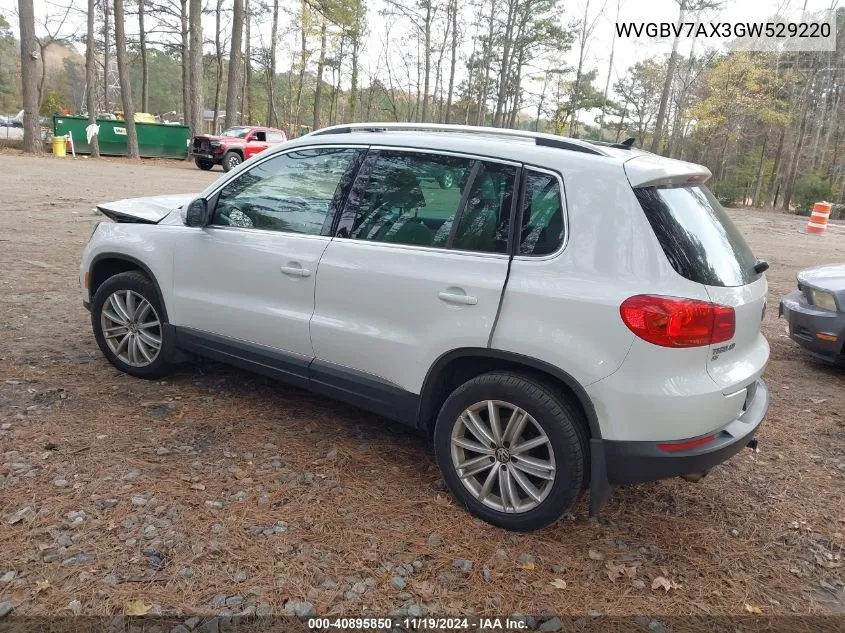 2016 Volkswagen Tiguan Se VIN: WVGBV7AX3GW529220 Lot: 40895850