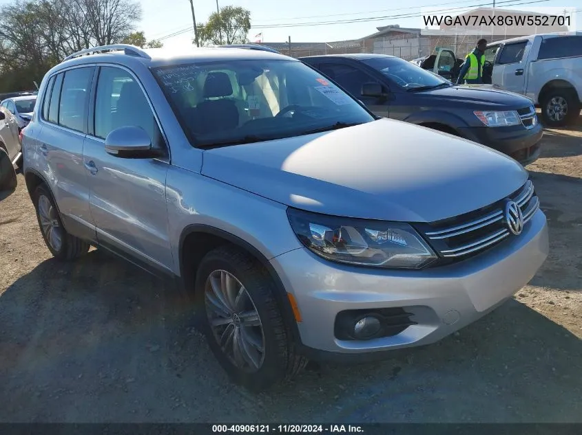 2016 Volkswagen Tiguan Se VIN: WVGAV7AX8GW552701 Lot: 40906121