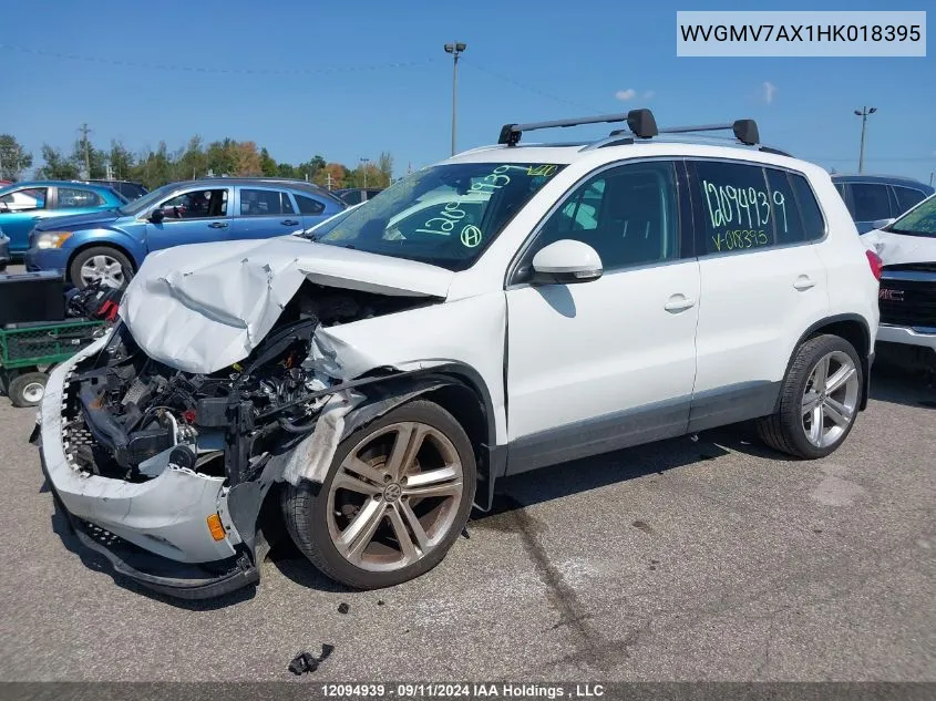 2017 Volkswagen Tiguan VIN: WVGMV7AX1HK018395 Lot: 12094939