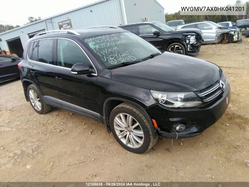 2017 Volkswagen Tiguan Comfortline VIN: WVGMV7AX0HK041201 Lot: 12105835