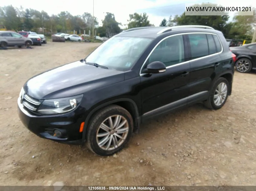 2017 Volkswagen Tiguan Comfortline VIN: WVGMV7AX0HK041201 Lot: 12105835