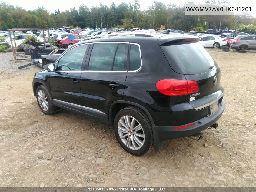 2017 Volkswagen Tiguan Comfortline VIN: WVGMV7AX0HK041201 Lot: 12105835